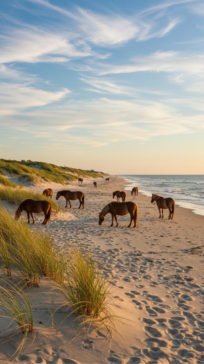 Assateague Island wild horses beach
