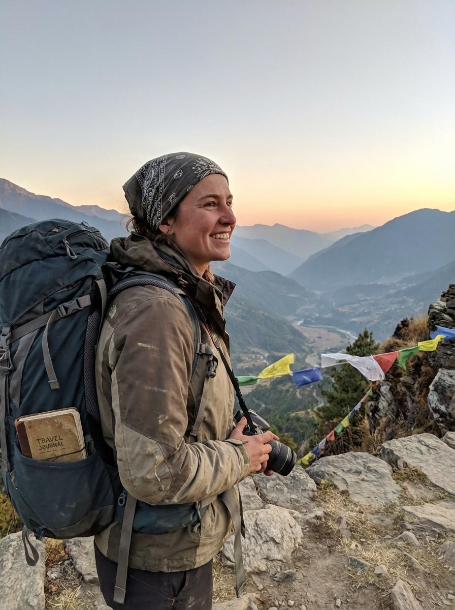 Camera and trail journal outdoors