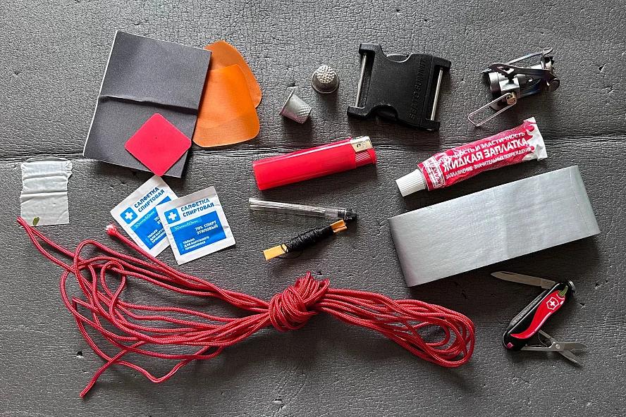 Backpacking repair tools kit