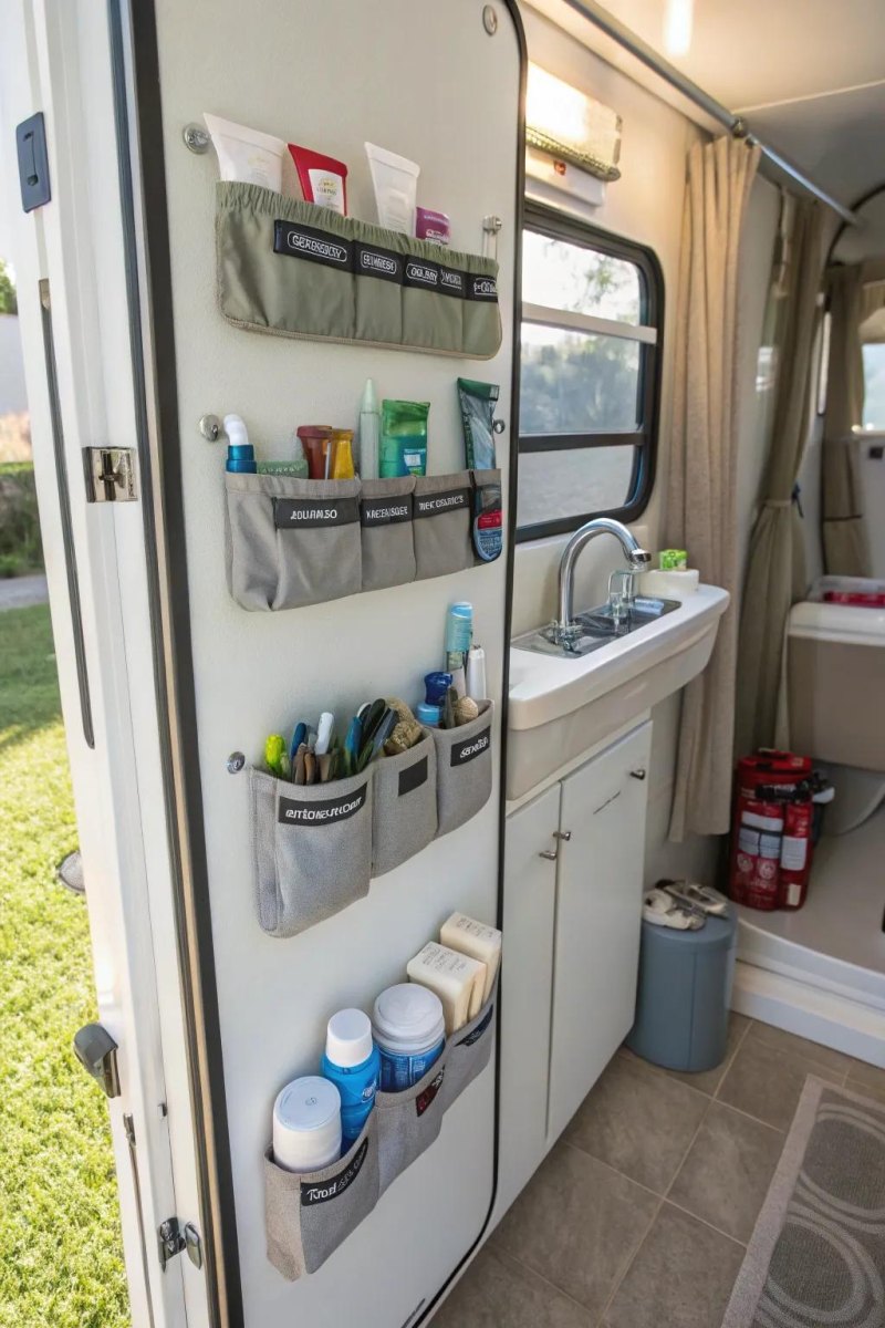 RV bathroom toiletries organizer