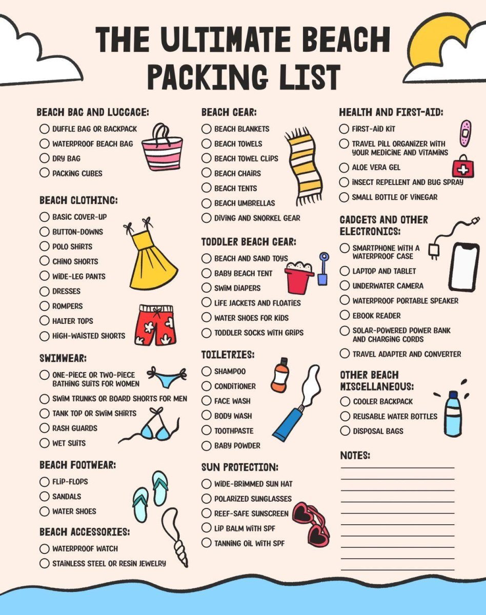 Organized family beach packing