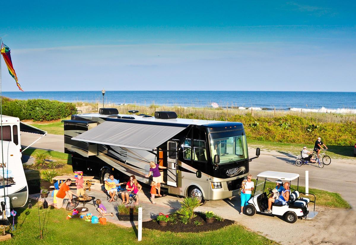 Beachfront RV park ocean camping