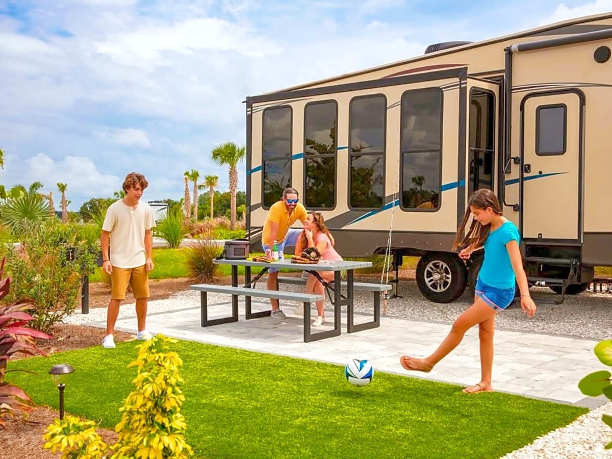 Teenagers at RV resort activities