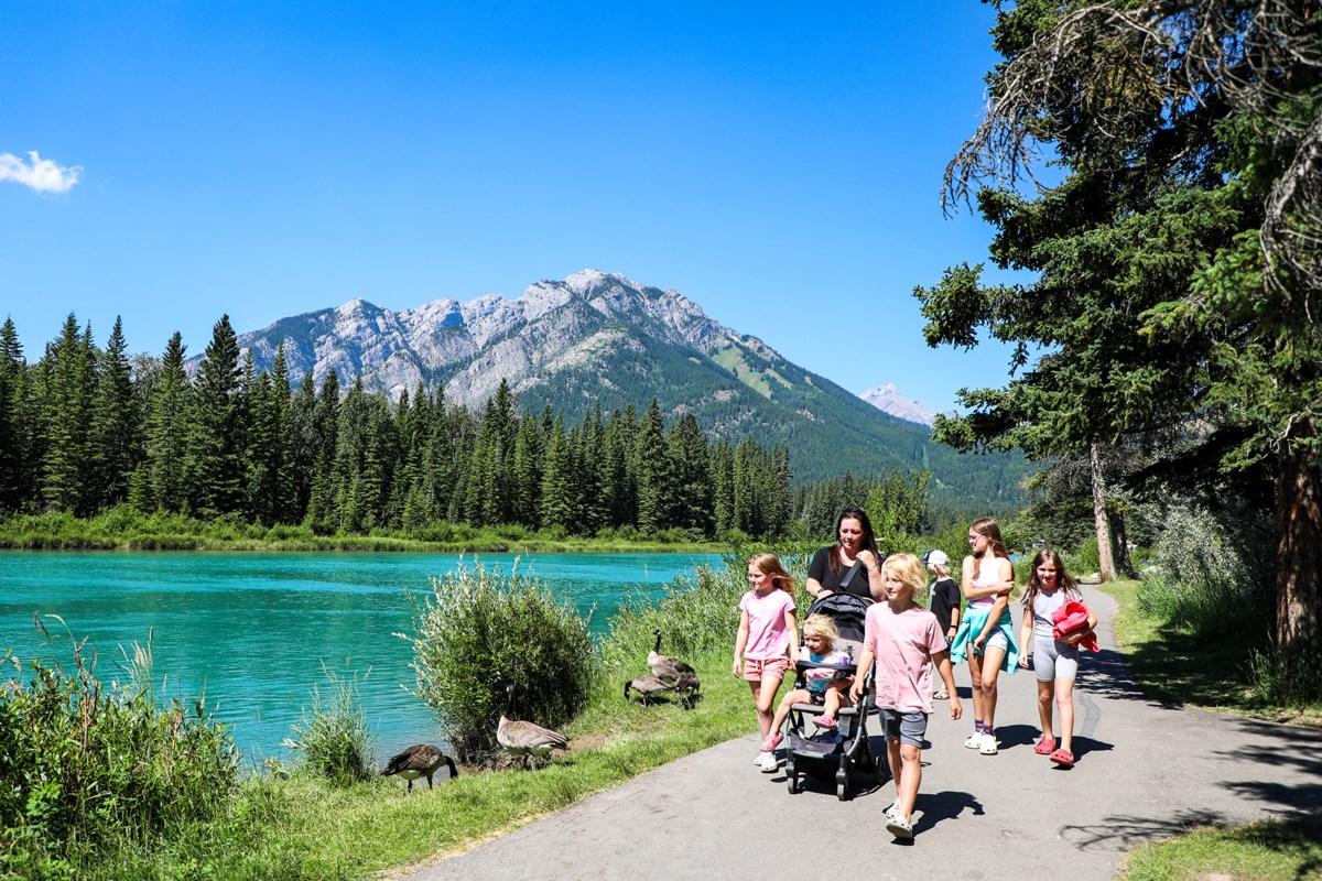 Bow River Trail mountain scenery