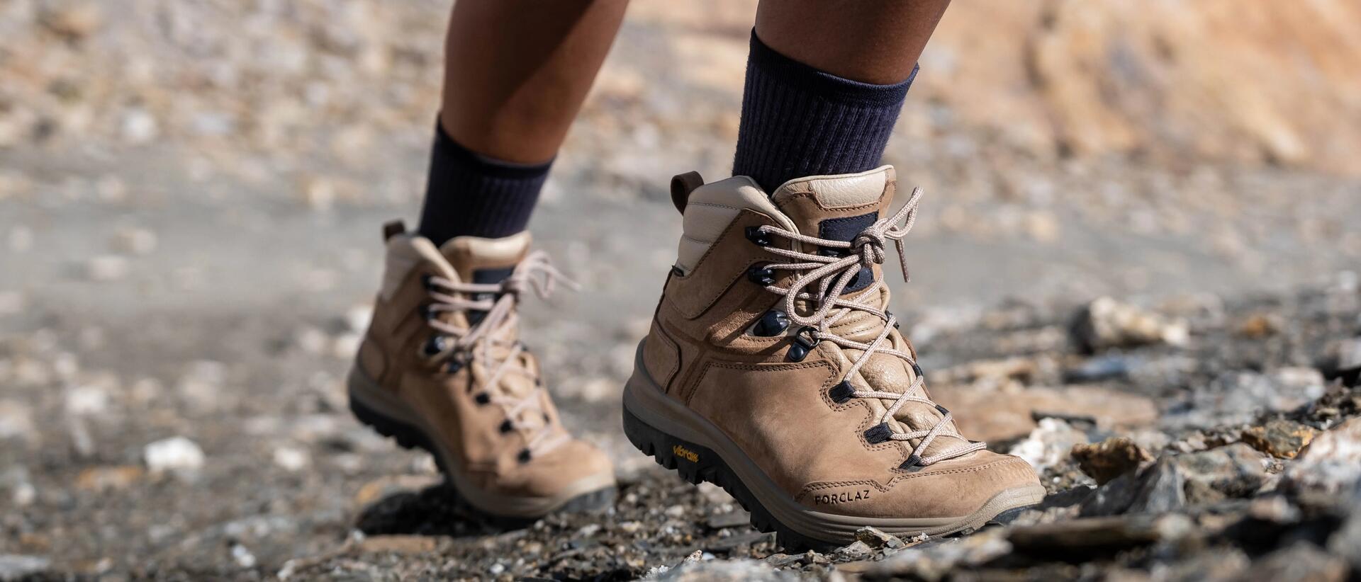 Hiking boots supporting ankles