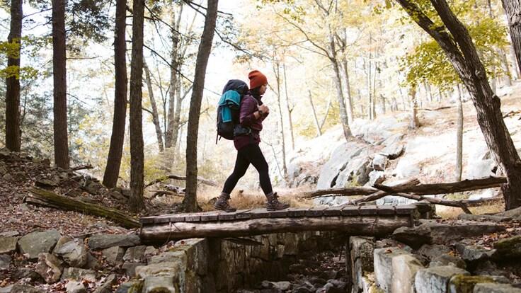 Beginner backpacker on first overnight trip