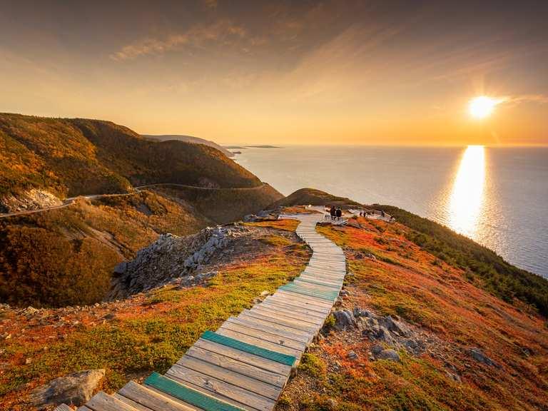 Cape Breton autumn coastal hiking path