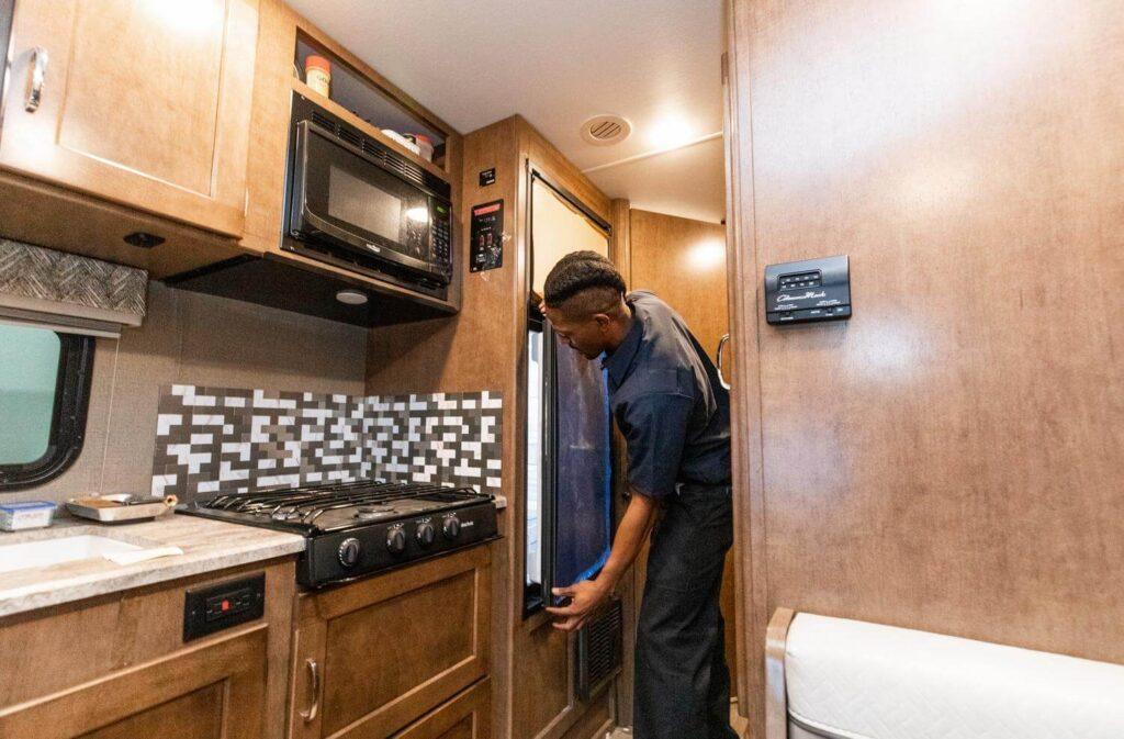 RV interior appliance inspection