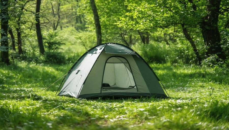 Tent on durable campsite surface