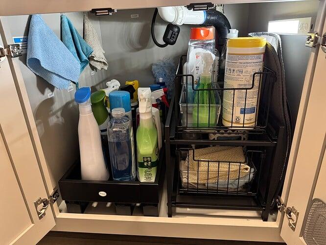 RV cleaning supplies storage