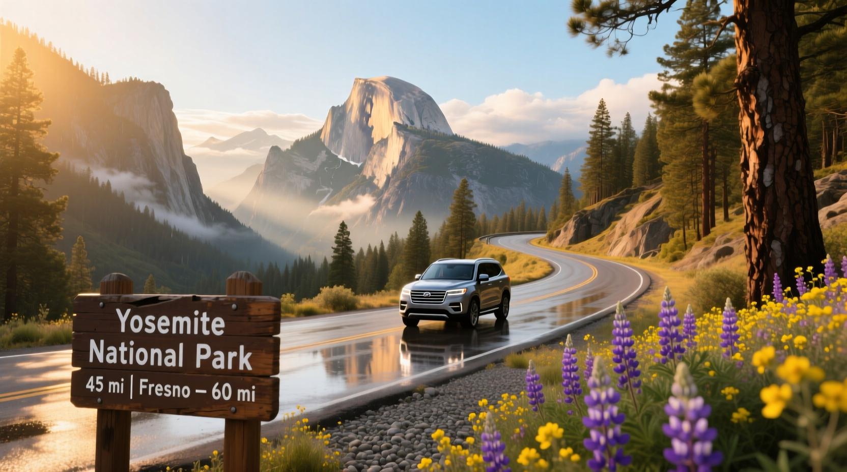 Scenic road leaving national park
