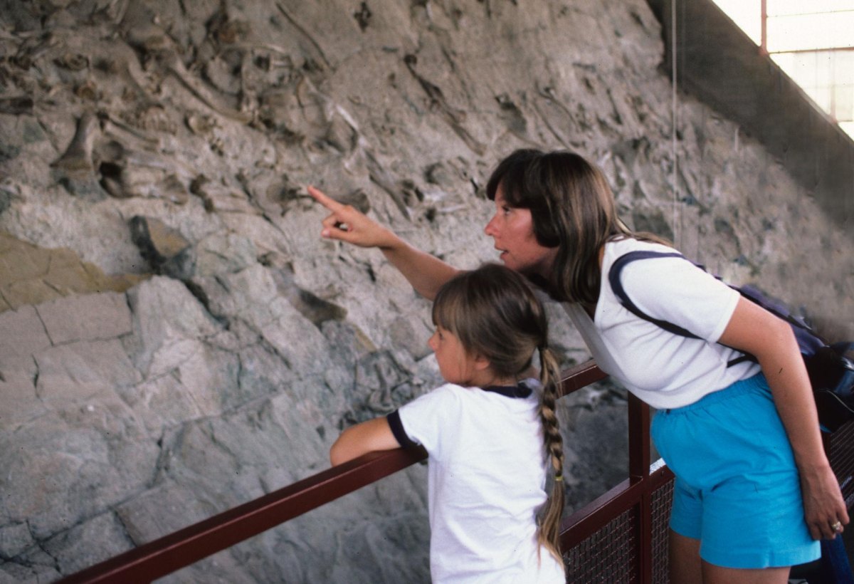 Toddler friendly hikes Utah geology trail with rock walls