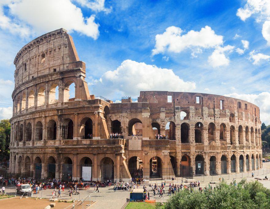 Colosseum and ancient Rome ruins