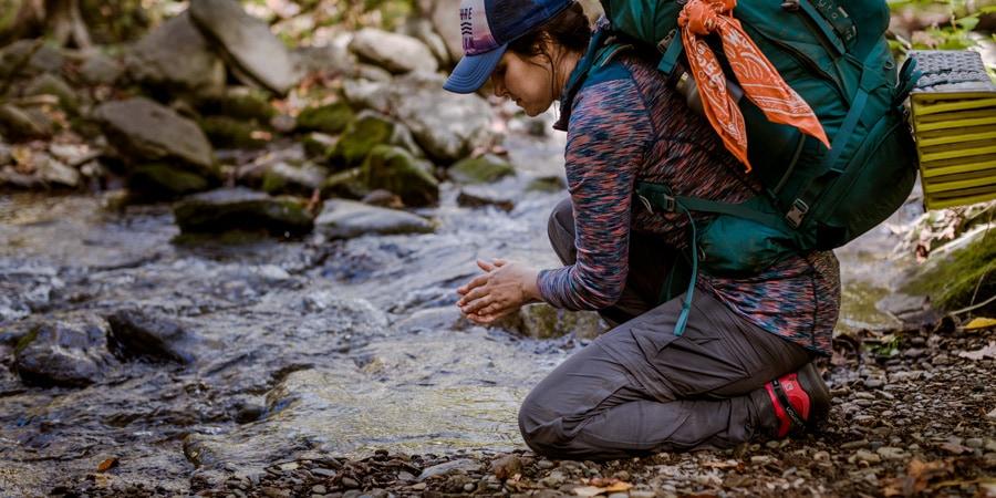 Backpacker hygiene kit outdoors