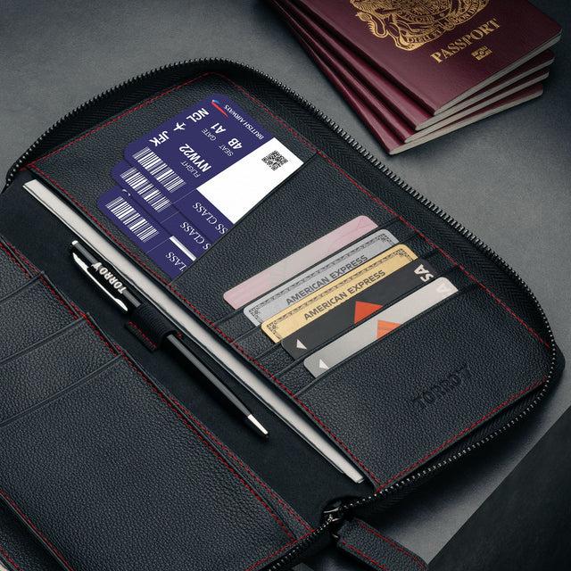 Passport wallet travel organizer