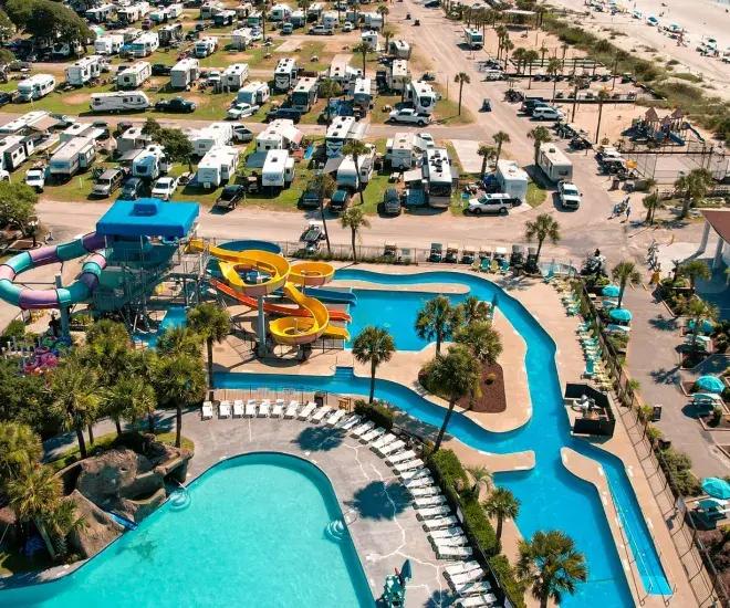 RV resort pool family fun