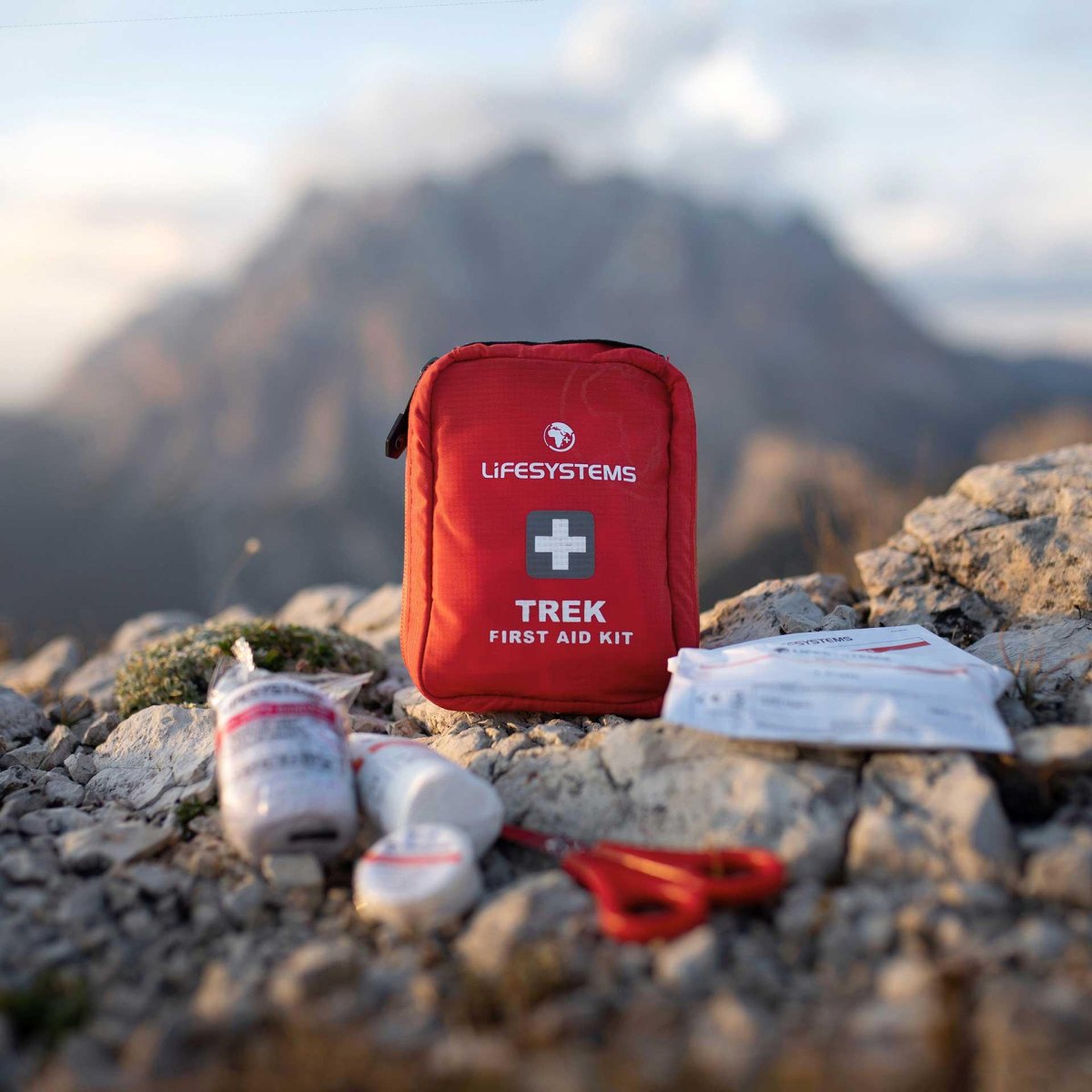 Compact first aid kit outdoors