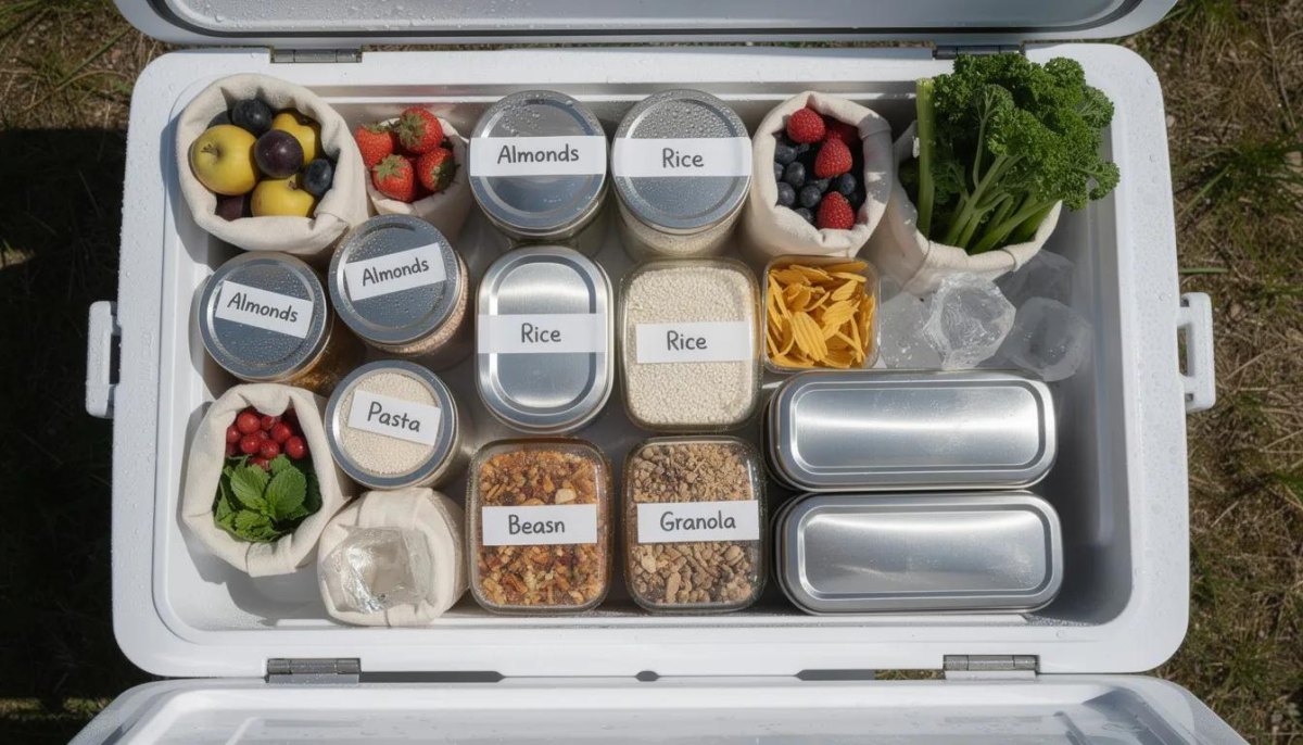 Organized camping food storage boxes