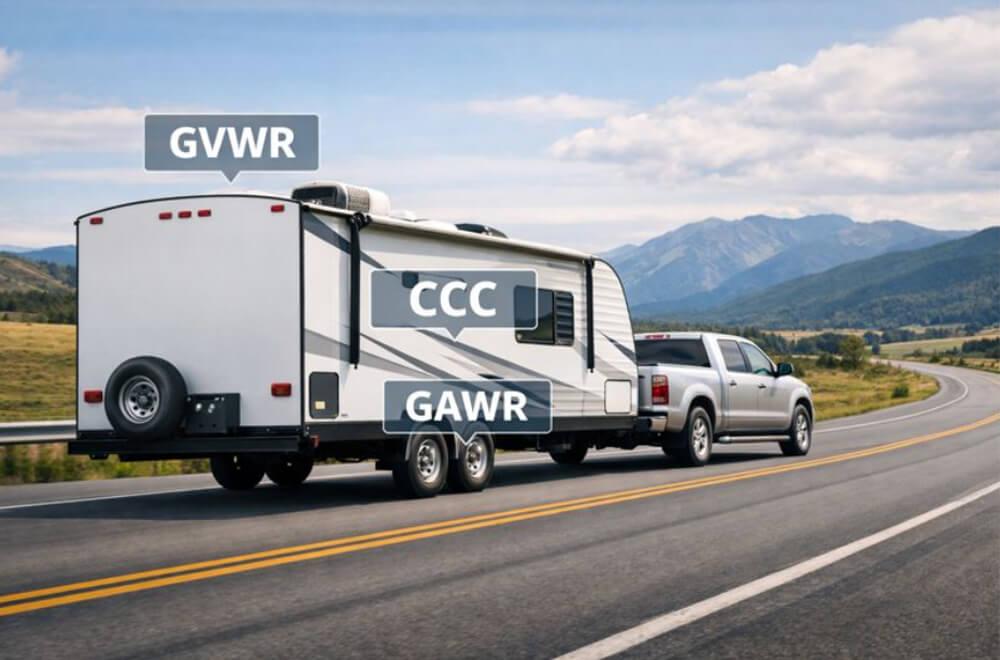 Truck towing travel trailer safely