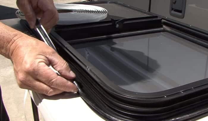 RV window door seal inspection