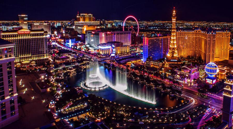 Las Vegas Strip lights at night