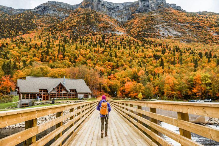 Laurentian Mountains autumn hiking trail