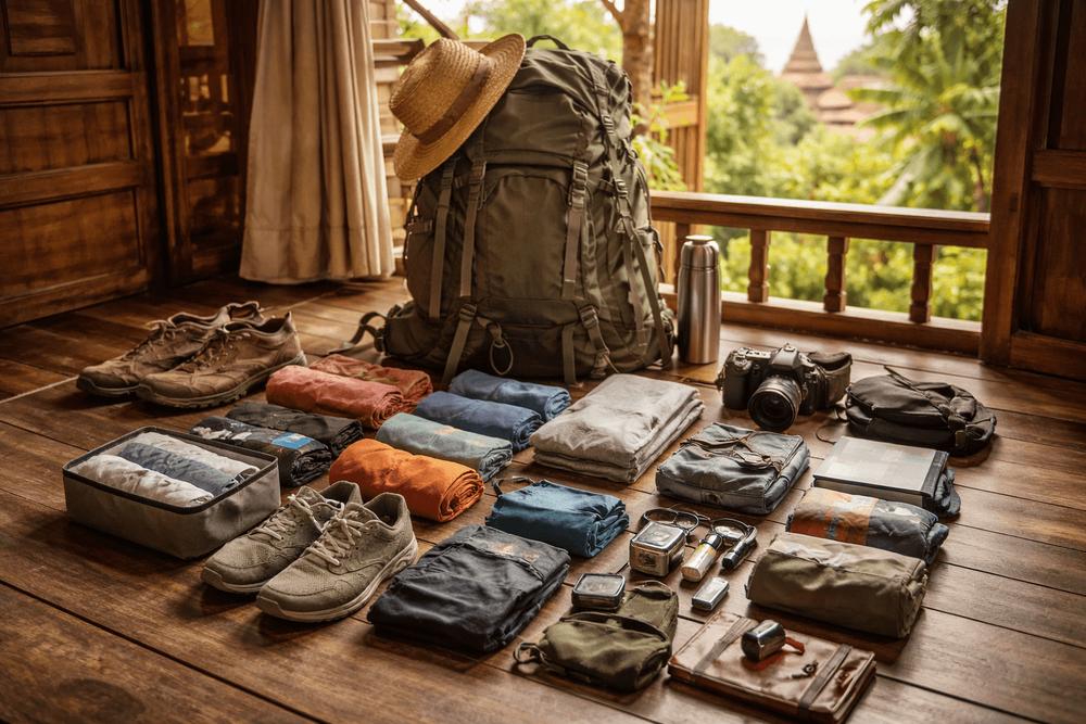 Backpack travel gear Southeast Asia