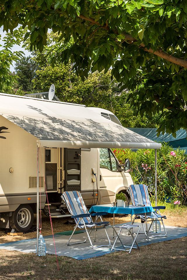 RV outdoor campsite setup