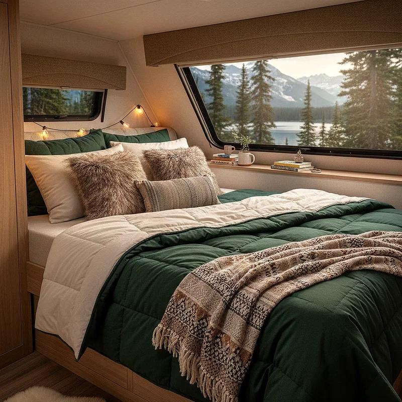 Comfortable RV bed setup