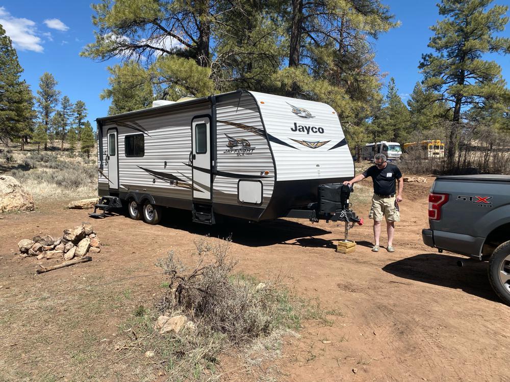 RV setup at campsite