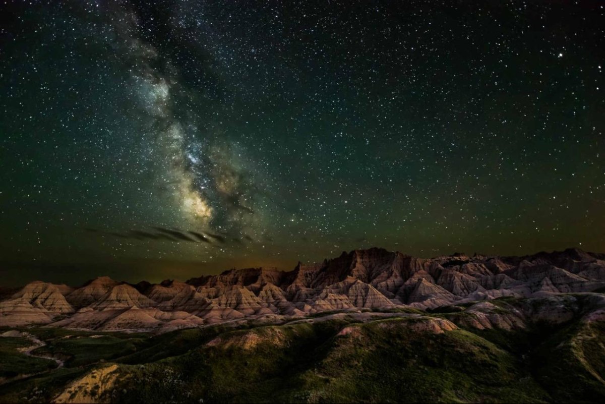 Stars above dark national park
