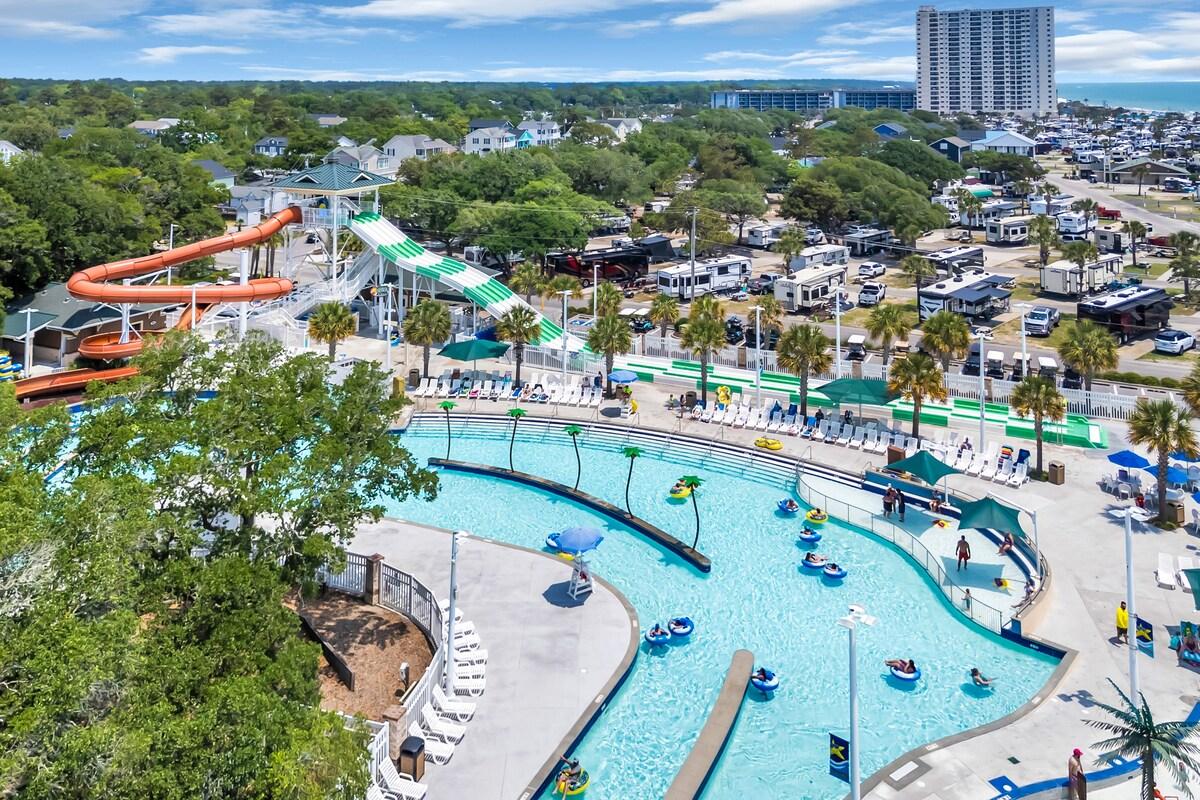 RV parks with lazy rivers coastal inspired water area
