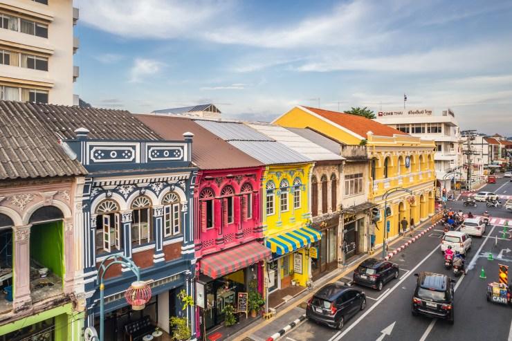 Old Phuket Town colorful buildings