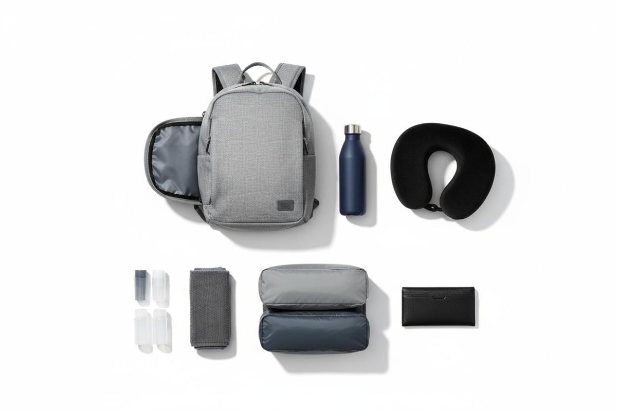 Camino comfort items in backpack