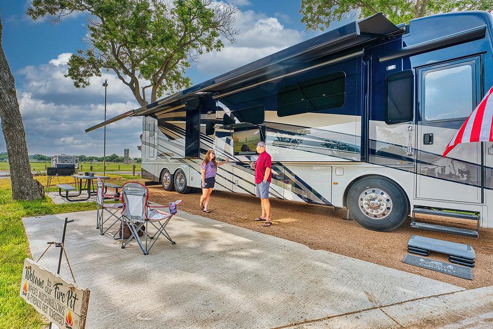 RV arriving campsite