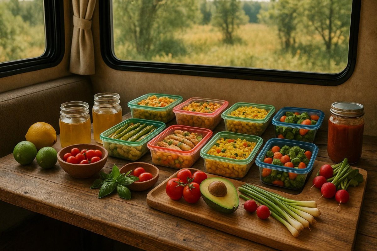 Prepared meals packed for RV travel