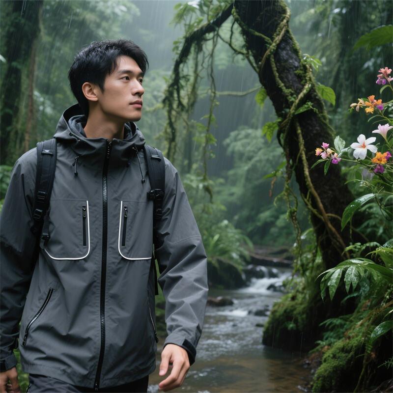 Travel rain jacket for monsoon weather