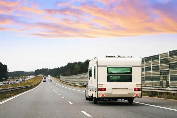 RV driving efficiently highway