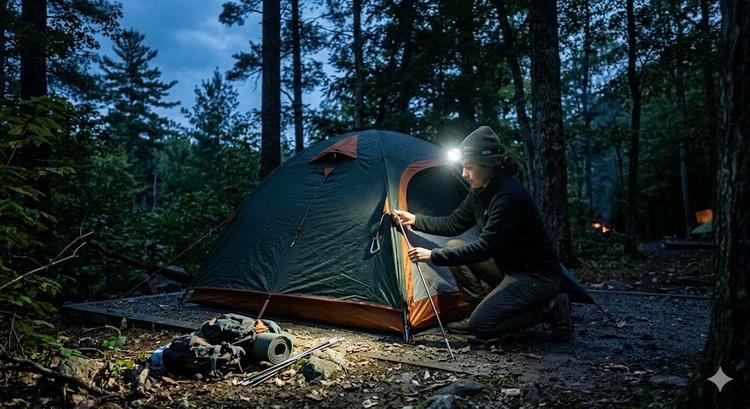 Camping lantern and headlamp gear