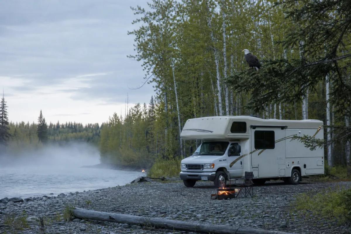 RV riverfront dispersed campsite