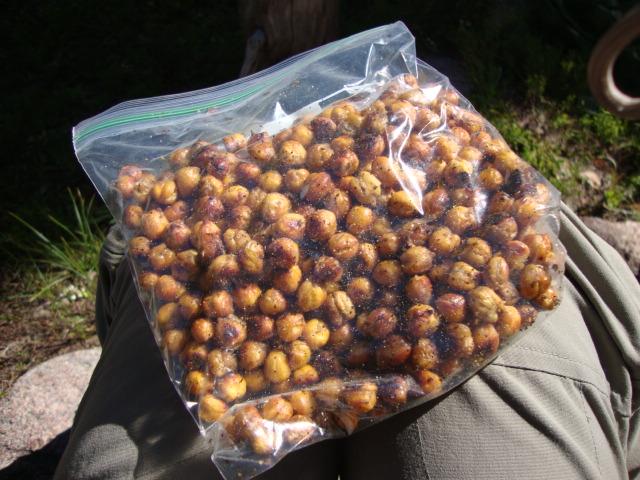 Roasted chickpeas hiking snack