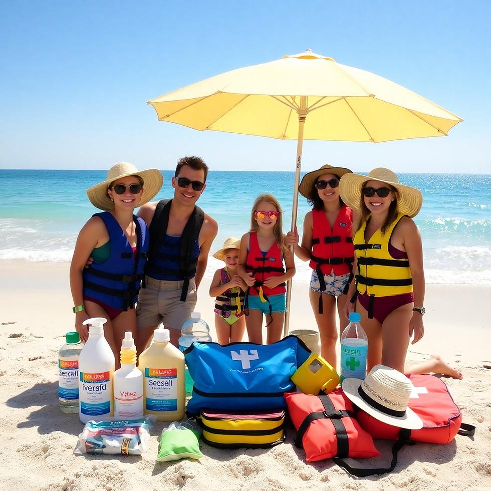 Beach first aid kit supplies
