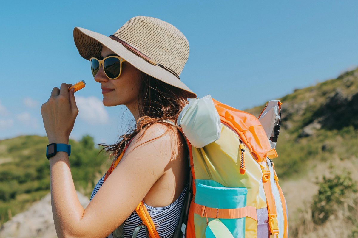 Hiking hat sunglasses sunscreen