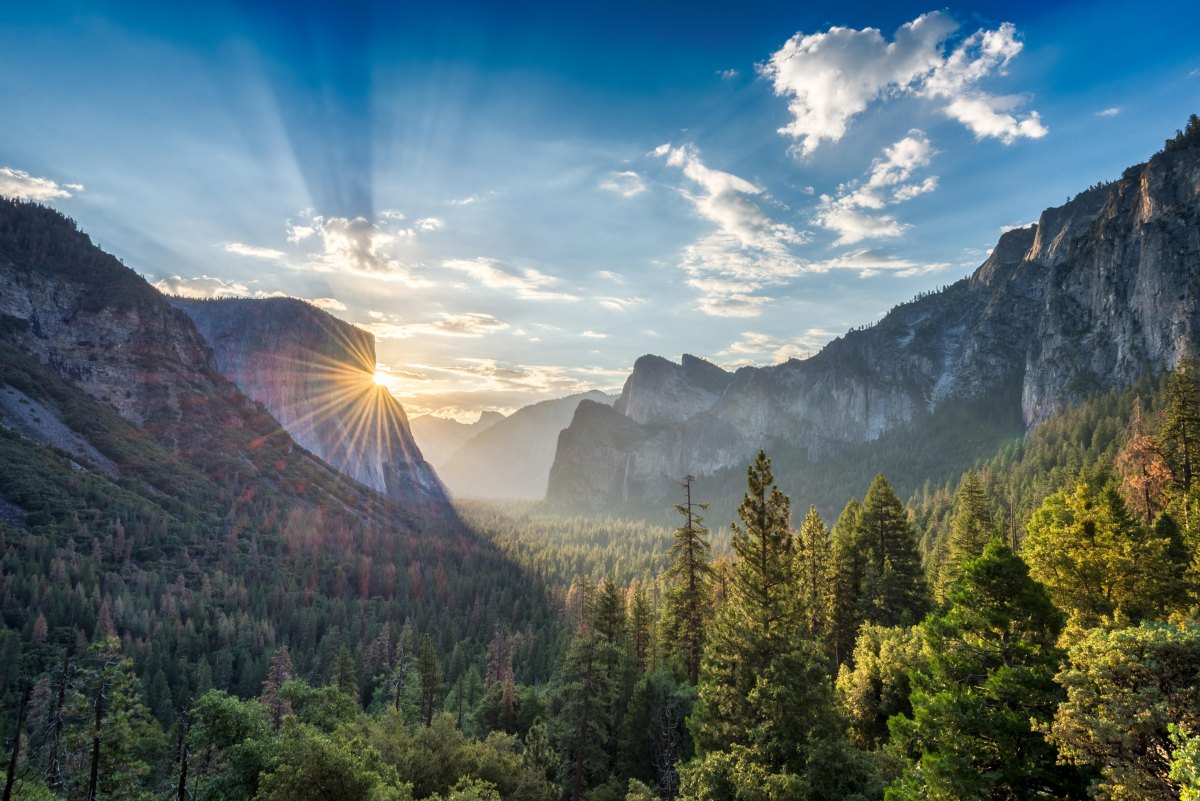Sunrise over national park canyon