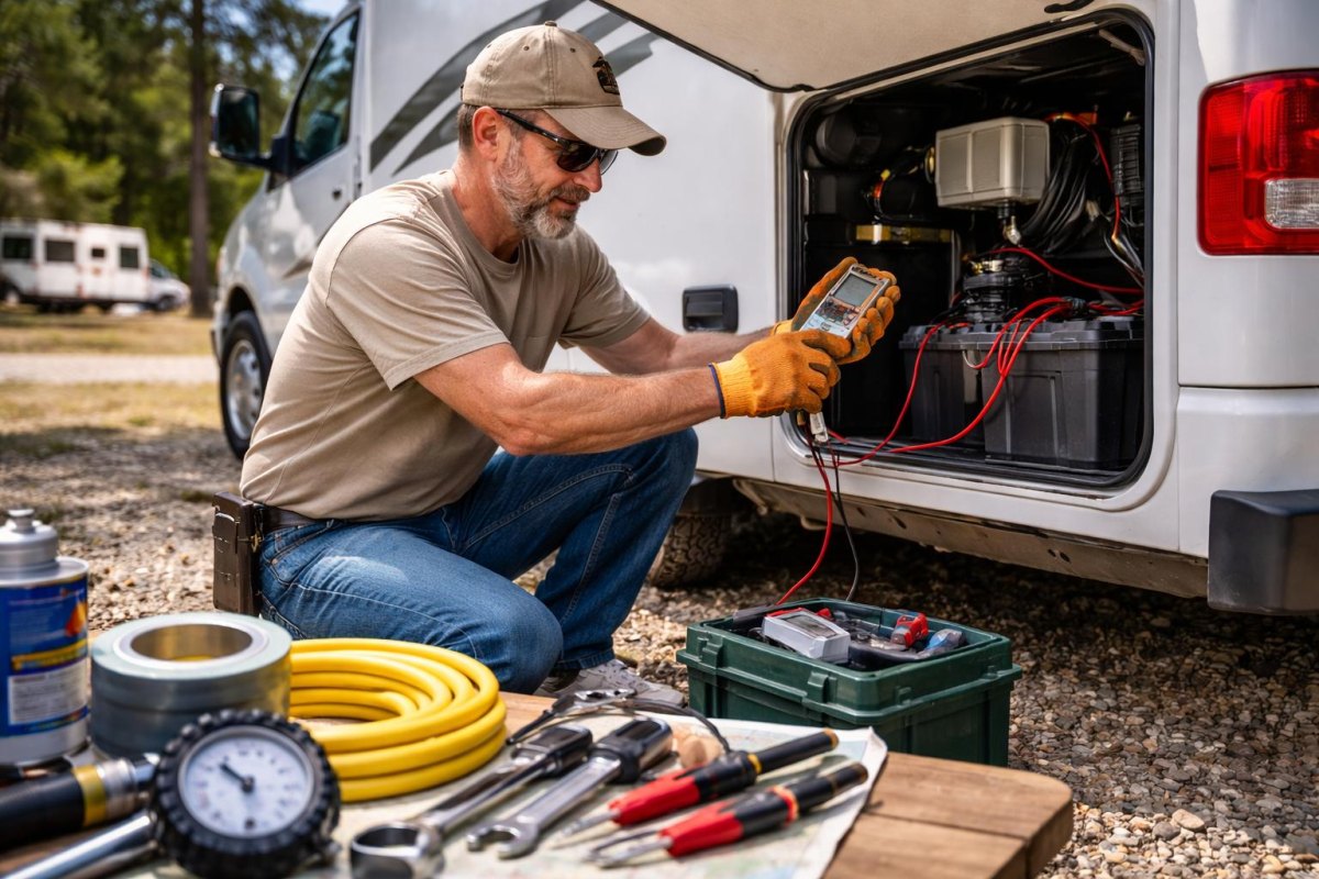 RV battery and electrical system check
