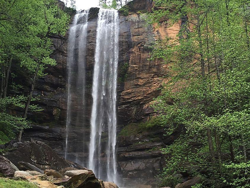 Toccoa Falls Georgia tall waterfall