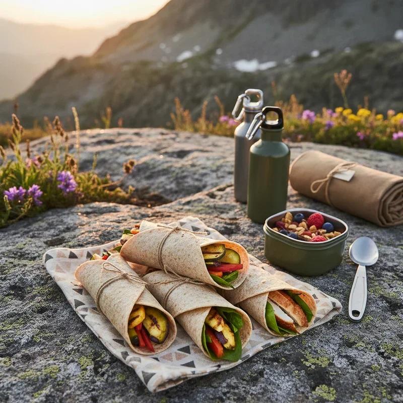 Tortilla wraps prepared for hiking