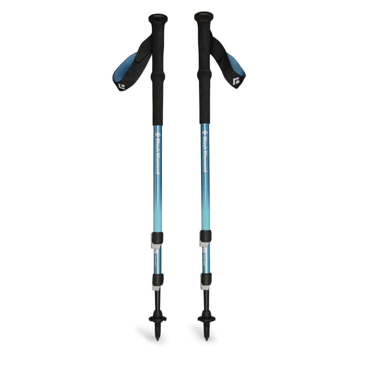 Trekking poles on hiking trail
