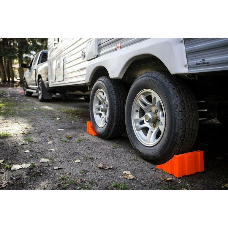 RV leveling blocks wheels