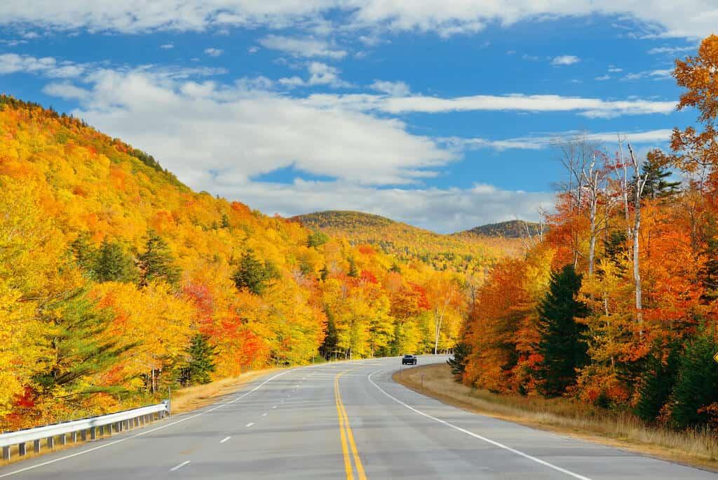 Vermont Route 100 autumn countryside road